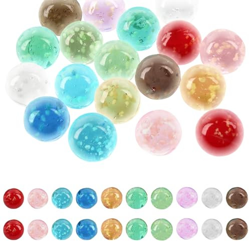svpfuo 20 Stück Glasmurmeln Mehrere Farben, Leuchtmurmeln Kinder, Murmeln Glas Farbig, 14mm Leuchtende Glasmurmeln für Kinder Werden für Murmelspiele, Basteldekoration usw. Verwendet