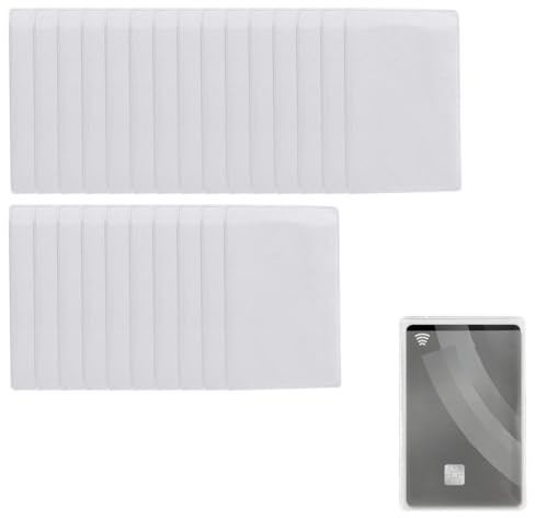 RTRTGS 25 unidades Funda protectora de tarjetas suave, Tarjeta de Crédito, ID de Plástico, Oficina Vertical, Fundas Cartas, Card Sleeves, Portatarjetas Identificación (9x6 cm) (Transparente)