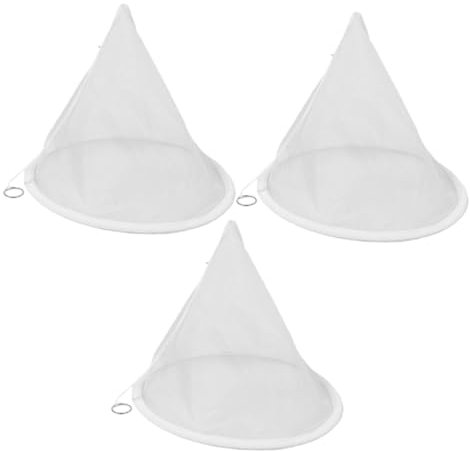 VILLCASE Lot de 3 Paquet Passoires à Miel en Nylon Blanc, Filtre Léger Maille Fine pour Filtration Précise du Miel, pour Tâches Cuisine et Apiculture