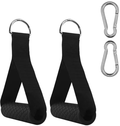 Baodenvi 2 Pezzi Maniglie Palestra Manopole per Fasce di Resistenza Maniglie di Resistenza Elastici Palestra per Yoga Pilates Fitness Allenamento Nero