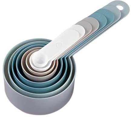 Cucchiaio dosatore – 8 pezzi di utensili da cucina impilabili con | Cucchiaio dosatore con manico lungo per dolci, spezie, latte in polvere, cucina, cucina domestica, appartamento