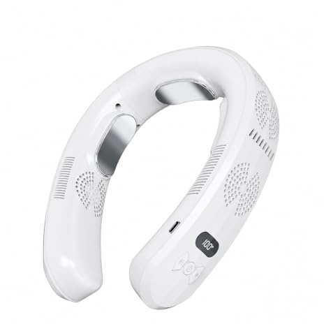 POAHNCU Ventilateur de cou Portable, Mini Climatiseur Portatif, Ventilateur De Cou, Refroidisseur Sans Lame, 6000mAh,pour l'intérieur et l'extérieur