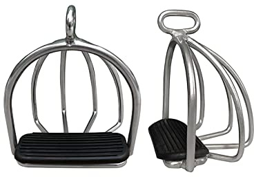 Tdoutop 2 Estribos para Montar, Almohadillas de Goma Antideslizantes, Acero Inoxidable, Ligeros, para Equitación Al Aire Libre, para Niños Y Adultos, 12x3,3 cm