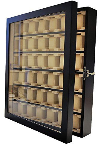 Meyer & Söhne Orig Uhrenvitrine Tischvitrine für 36 Uhren schwarz