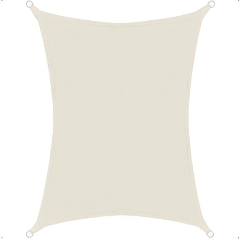 anndora Sonnensegel luftdurchlässig 4 x 6 m - Farbe Creme - rechteckig - Material HDPE