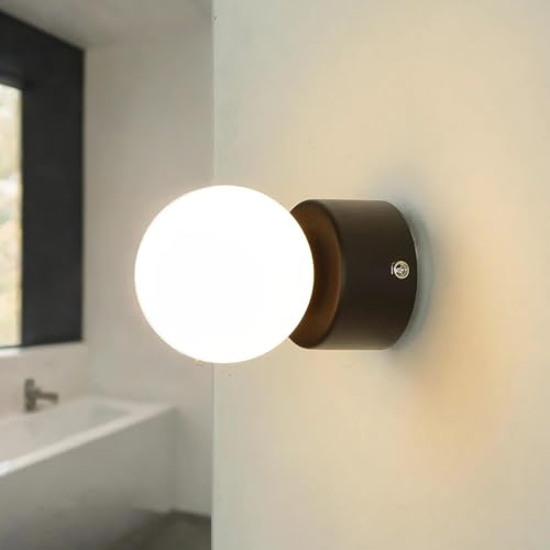 Badrumslampa vägg IP44 gjord av metall glasskärm i sfärisk form vit D: 8cm G9 glödlampa för badrumsspegel lampa vägglampa vägglampa inomhus badrumslampa