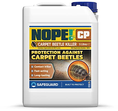 NOPE! CP Carpet Beetle Killer Spray -5L - Fast Acting, Odourless and Stainless Carpet Beetle Treatment for home use.