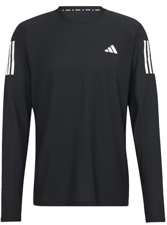 adidas Herren Own The Run Long Sleeve Tee T-Shirt, Black/White, M