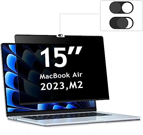 ZOEGAA Sichtschutzfolie für MacBook Air 15 Zoll (M4 M3 M2, 2023-2025), Anti Blaulicht Blickschutzfolie MacBook, Abnehmbarer Sichtschutz Mac Privacy Screen 15,3