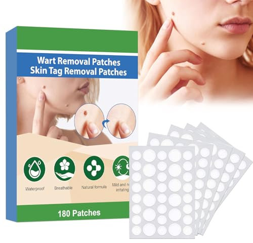 Removedor de Verrugas,Verrugas,Mole Removal Patches,Skin Tag Remover Patch,Parche Para Acné y Granos,Cubra y Etiquetas de Piel,Parches de Etiquetas de Piel,180 Patches