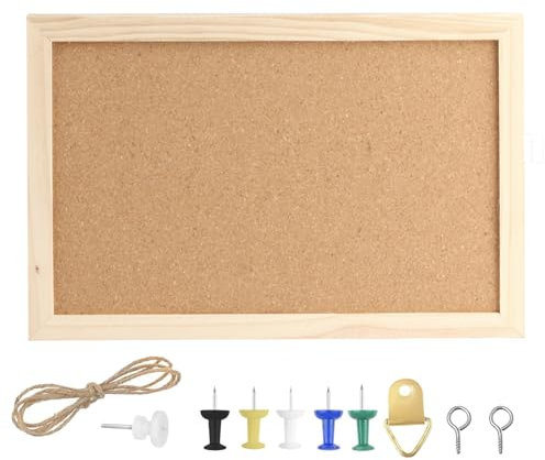 Pinnwand Kork 30x20, Pinwand Korktafel, Pinwand Korktafel mit Holzrahmen, Cork Boards für Küche, Büro, Schule, Schlafzimmer