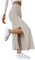 Europäische Amerikanische Grenze Frühling Sommer Taillierter Seitenschlitz Schmaler Strickrock Damen Hakama Röcke Damen Winter Bleistiftrock Hüftrock Sexy Lang Elegant (Beige, M)