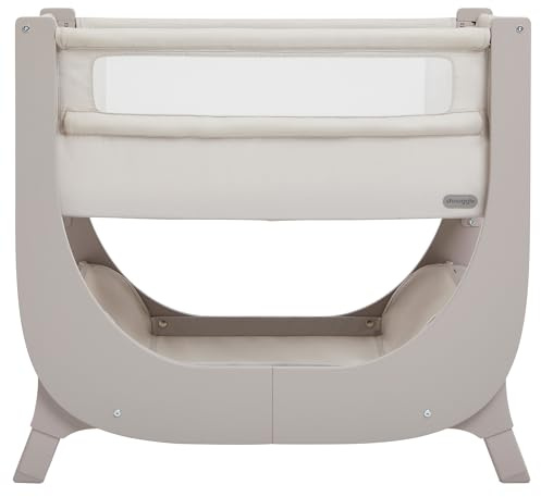 Shnuggle Air Lite Next to Me Bedside Crib | Adjustable Height Baby Crib with Breathable Mesh | Portable Newborn Essentials Bassinet from Birth to 6 Months | Taupe