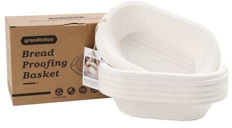 Pulp Bread Proofing Basket 11 inch Oval Sourdough Banneton Bortform Bread Baking Supplies with Storage Bag 30pcs Disposable Non-woven Liners for Professional and Homemade Bread