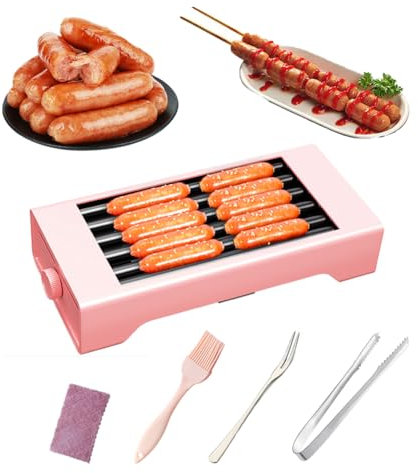 Macchina per Hot Dog, Macchina per Hot Dog, Macchina per Hot Dog, 150 W, Viene Fornita con 4 Accessori, Manopola di Controllo della Temperatura, Intervallo di Controllo della Temperatura 0-180 Gradi