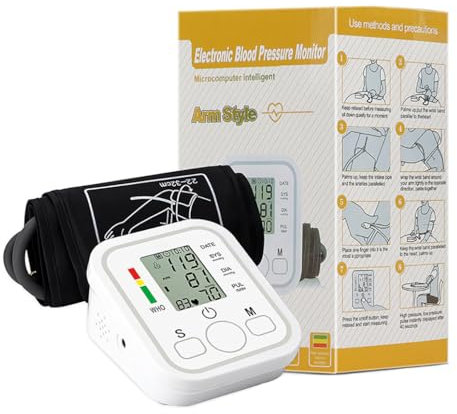 FONCBIEN Arm Blood Pressure Monitor, BP Monitor with BP Large Cuff Accurate Measurement Memory Function Heart Rate Detection Blood Pressure Machine for Home