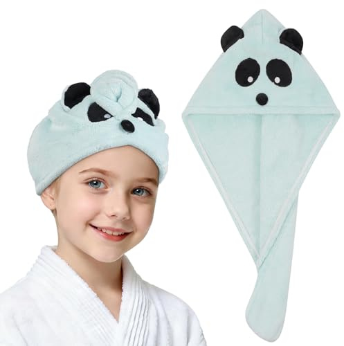 AUYAO Asciugamano in Microfibra per Capelli da Donna, Ragazza Asciugamani in Turbante, Super Assorbente, per Casa e Salon, Asciugamano per Asciugare per Donne Bambini Capelli Lunghi e Ricci