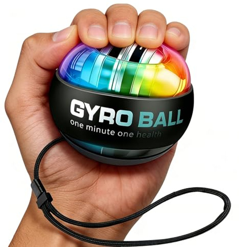 2026 New Curaball Torque Ball, Curaball Hand Exerciser, Gyro Ball with LED Lights and Portable Case, Hand Gripper Strengthener, Grip Strength Trainer for Strengthen Arms,Bones and Muscles (black1)