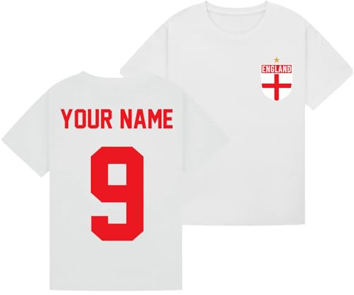 Personalised Name England 2026 Soccer Sports Football Mens Graphic Customised Number T-Shirt Novelty Retro Fan Tee USA Mexico Canada Host Nations Supporters Top