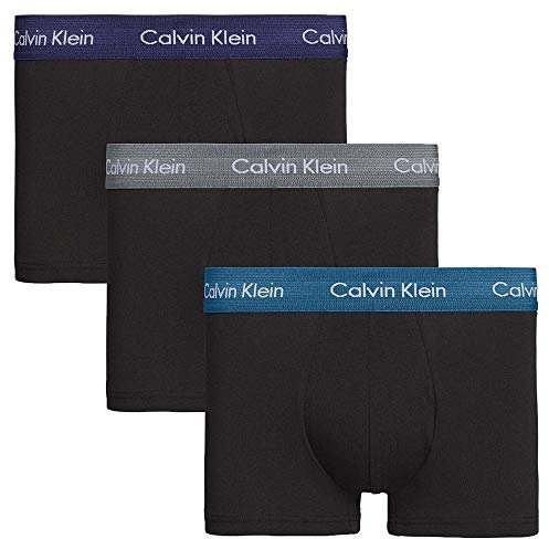 Calvin Klein Herren 3p Low Rise Trunk' Boxershorts, Schwarz (B-ASTRAL AURA/CORSAIR/GREY SMOKE SZM), Small (3er Pack)