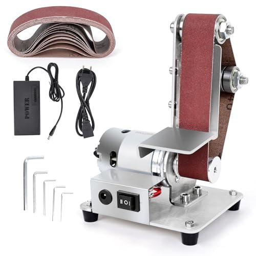Elektrische Bandschleifer, 300W Mini-Bandschleifer, multifunktionale Polierschleifmaschine Aluminiumlegierung DIY Cutter Kantenschärfer (895 Motor)