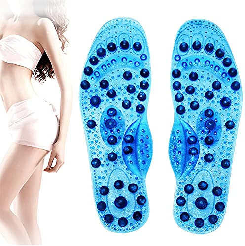 Magnetisk terapi massage innersulor med magnet 68 st stimulerar tryckpunkterna, akupressurfrämjande av blodcirkulation sport jogging vandring uppfriskande andningsbar hälsovård innersula
