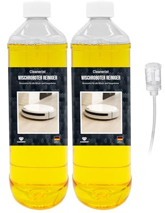 Cleanerist 2x1 Liter Wischroboter Reinigungsmittel I Konzentrat I Made in Germany I starker Bodenreiniger für Wischroboter I schaumarm & streifenfrei für alle Oberflächen