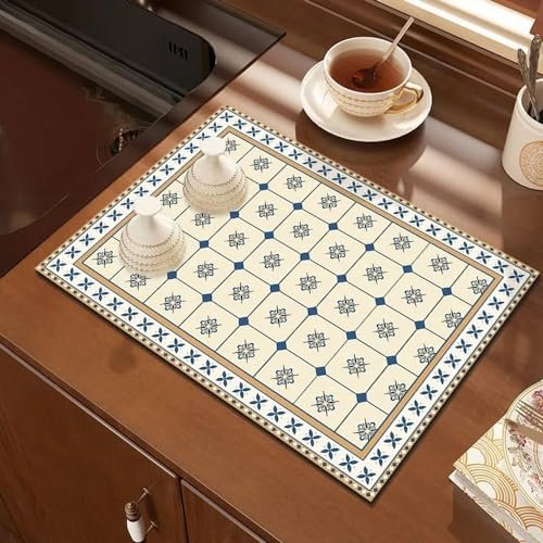 SLTAXAR Unterlage Kaffeemaschine 40x60 Abtropfmatte für Geschirr Schnelltrocknend Saugfähige Unterlage für Kaffeemaschine Trockenmatte küche rutschfest Spülbeckenmatte Abtropfmatte für Küche Spüle Bad