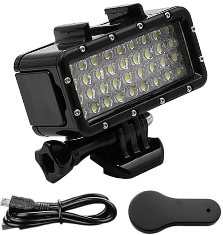 Tiardey Underwater Lights High Power Dimbar Vattentät LED Video Light Vattentät 147ft (45m) för kameror