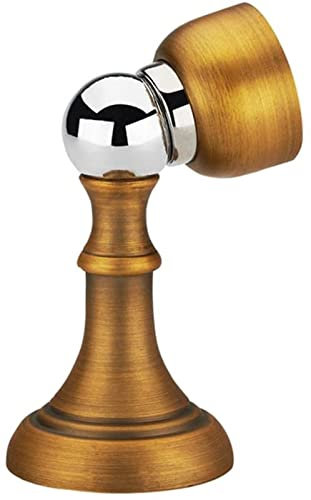 Door stops for bottom of door, Wandschutz, Sockelleisten, Türstopper, Gummi-Bodenstopper, Türstopper aus Zinklegierung, starker magnetischer Türstoßfänger, gebürstetes Gold