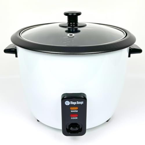 Maya Range Electric Rice Cooker & Steamer - 1L (5 Cups) Keep warm function, Removable non stick bowl, Easy to clean, measuring cup & spoon inc, Energy saving 400W