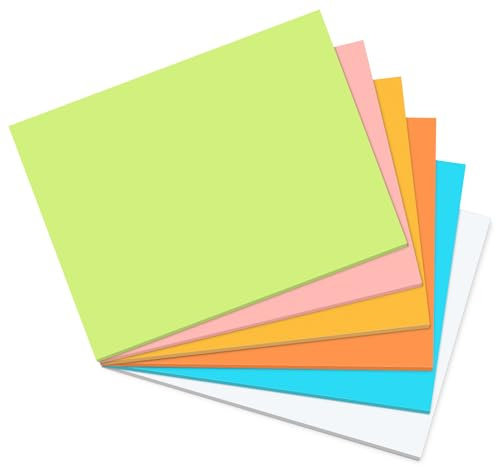 6 notas adhesivas extragrandes, 203 x 152 mm, XXL, autoadhesivas, 6 colores pastel armoniosos, notas adhesivas grandes para pizarra, lista de comprobación, talleres, tarjetas de moderación, 50 hojas