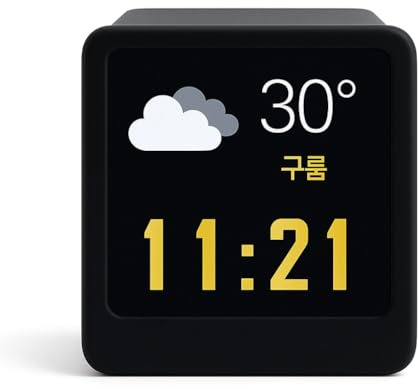 Osmond Smart Wifi Weather Station Portable Desktop Display with Temperature Humidity Time Alarm Clock Decoration Korean Design A