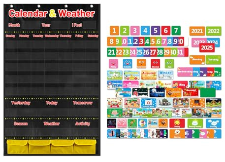 Calendario Meteorológico Tabla De Bolsillo Calendario Mensual Para Aula Con 114 Tarjetas Para Decoración Jardín Infantes Y Educación En Hogar