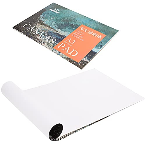 Tnfeeon Bloc de Lienzo para Pintura Al óleo, Lienzo de Algodón Desgarrable para Acrílico, 10 Hojas A3 de Peso Pesado para Artistas y Principiantes, 10 Hojas Fáciles de Despegar para una Comodidad