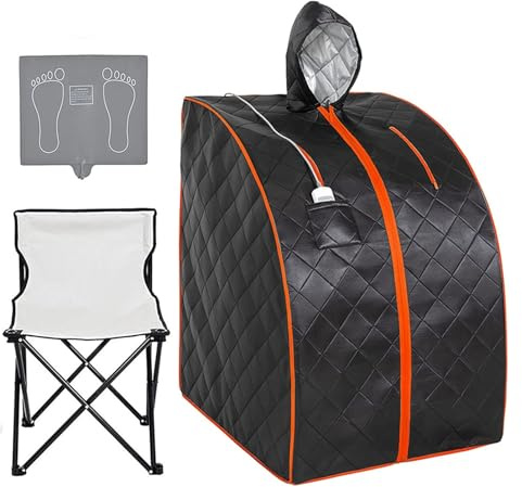 Sauna infrarouge personnel for la maison, tente de spa portative avec chapeau, chaise améliorée, coussin chauffant for relaxation, détox, le à pour un usage domestique(WS)