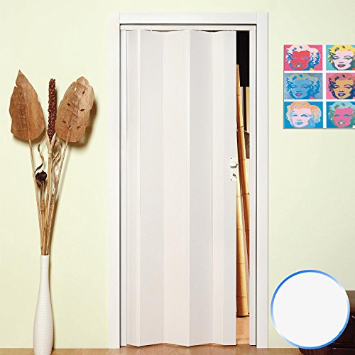 Porta a Soffietto da Interno in PVC Bianco Pastello 83x214 cm mod. Maya