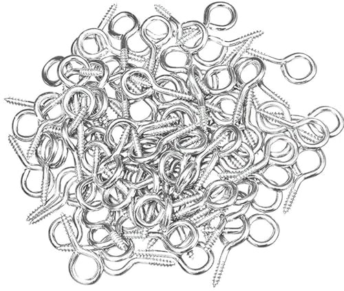 MZMing [300 Pack] Mini tornillo de ojo de 15 mm x 7 mm Varilla de tornillo chapada en plata Gancho de ojo Accesorios para la fabricación de joyas DIY Creación Fimo Madera Resina Artículos pequeños