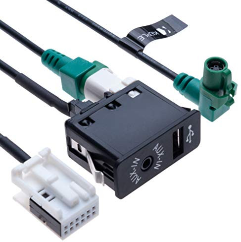 USB AUX Car Switch + USB 4 pin Connecting Wire + AUX 12 pin Harness Cable | Compatible with BMW 1 3 5 6 E81 E82 E87 E88 E90 E91 E92 E93 E60 E61 F07 F10 F11 E63 E64 F06 F12 F13 Vehicle radio | 1.5 m