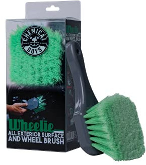 Chemical Guys ACCG08 Wheelie All Exterior Surface and Wheel Brush (Safe for Cars, Trucks, SUVs, RVs, Motorcycles, & More) Green
