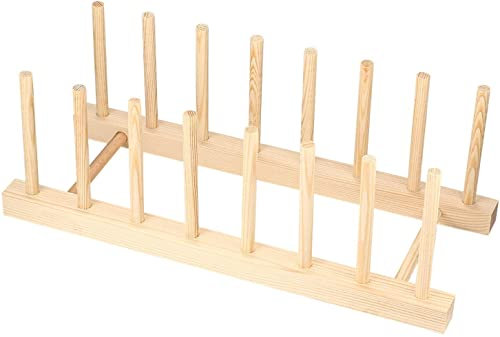 Tellerständer, Topfdeckelhalter Bambusholz Abtropfgestell Holz Geschirrabtropfgestell Dish Drying Rack für Küchenschrank, Geschirr, Bücher, Weinglas, Schneidebretthalter, Geschirrabtropfer für Küche