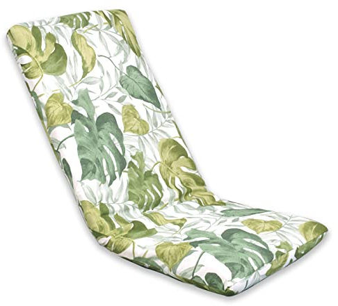 MERCURY TEXTIL- Cojín Tumbona Colchón, Colchoneta para Tumbona Acolchada, Cómodo y Elegante. Ideal para Jardín, Piscina, Playa, Terraza y Balcón (120x55cm, Hojas)