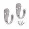 Select Hardware HK0209B 2X Single Robe Coat Hooks with Screws, Satin Nickel, Door & Wall Mountable Clothes Hanger for Bathroom Bedroom Living Room Hallway (Pack of 2)