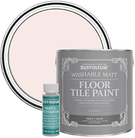 Rust-Oleum Pink Washable Matt Floor Tile Paint - China Rose 2.5L