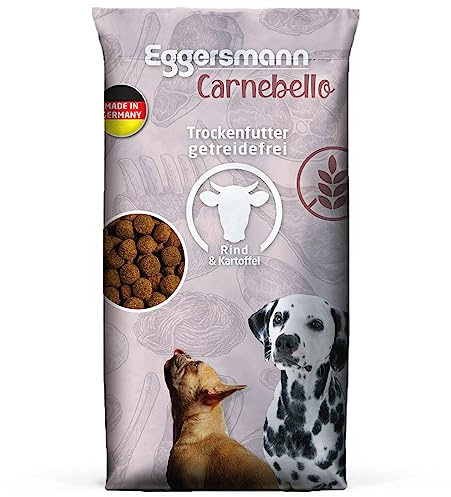Eggersmann Carnebello – 12,5 kg hundmat torrt nötkött & potatis – Hundfoder för vuxna hundar med normalt energibehov – torrfoder för hundar