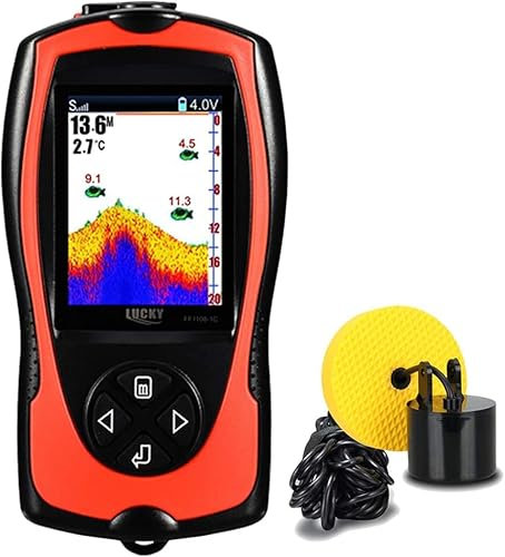 LUCKY Portatile Ecoscandaglio da Pesca Pesca con Sonar Rilevatore di profondità dell'Acqua per Pesca Pesca sul Ghiaccio Pesca in Mare Sensore Sonar