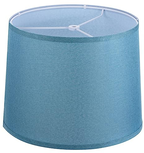 PATIKIL Lamp shades for Table Lamps 11.4 Top x 12.6 Bottom x 9.8 High Drum Lamp shades for Floor Lamps Medium Linen Lampshade Easy Assembly for Lamp Replacement, Blue