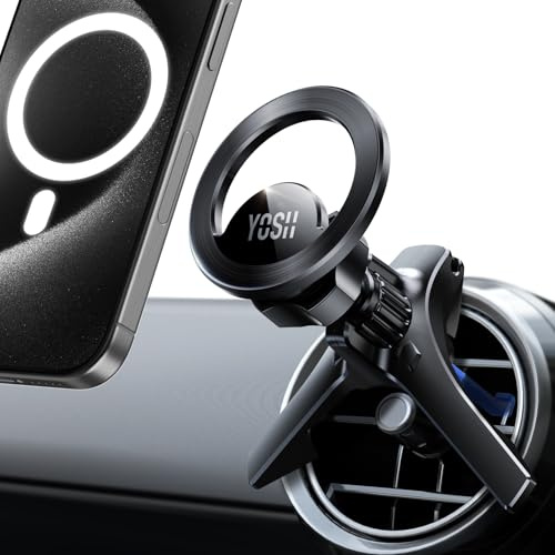 YOSH for MagSafe Car Mount Round Air Vent for Mercedes Benz 2010-2018 Mini Cooper 2020-23&Countryman, Magnetic Phone Mount with 20xN55 Magnets, Phone Holder for iPhone 17/16/15/14/13/12 Samsung