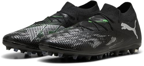 PUMA Unisex Future 8 Match MG Fussballschuh, Black Silver-Fluo Green, 42.5 EU