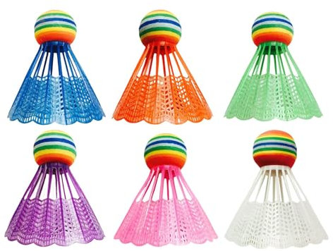 6/12 Stück Bunte Trainings Badmintonbälle, Schlagfeste Badminton-Spielzeugbälle, Farbige Federbälle Badminton, Nylon Federbälle Badminton, Für Jugendliche Spieler, Indoor- Und Outdoor-Sporttraining